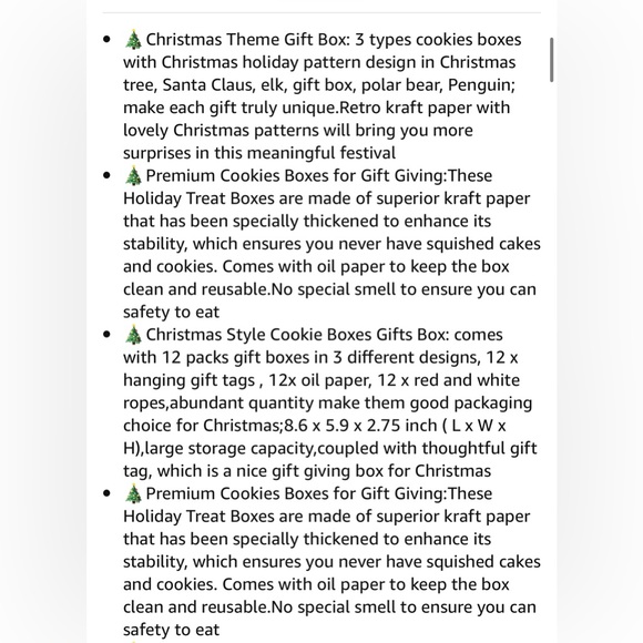 12 Packs Brown Christmas Cookie Boxes with Window for Gift Giving,Cartoon Christ - Picture 11 of 11